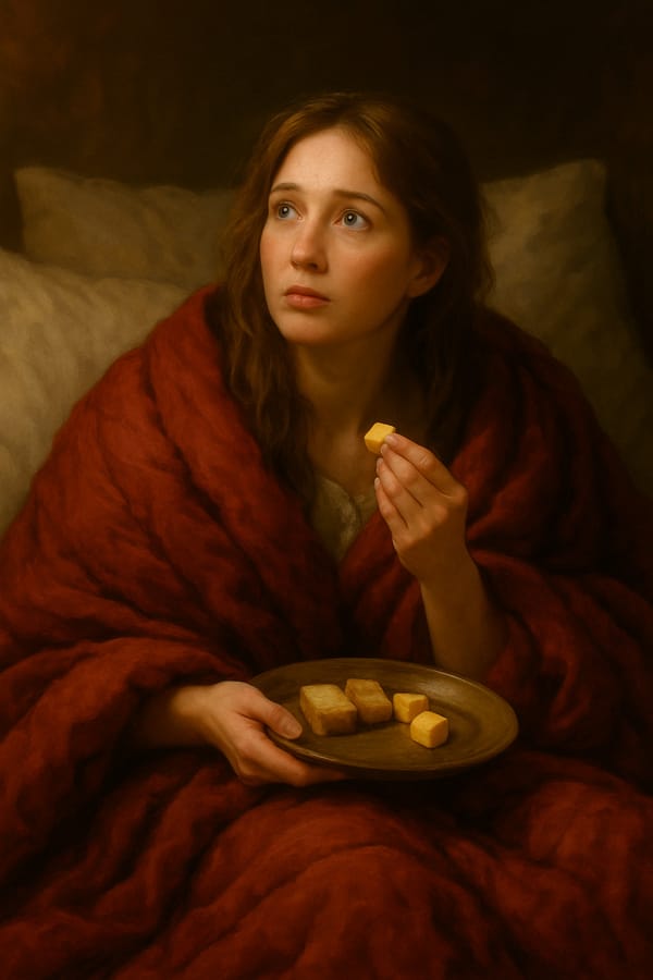 Hanna comes out from under the blankets